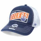 47 Brand - NHL Blå trucker Keps - Edmonton Oilers Mvp Slash Patch Navy/White Trucker @ Hatstore