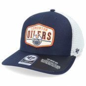 47 Brand - NHL Blå trucker Keps - Edmonton Oilers Shumay Mvp Dp Navy/White Trucker @ Hatstore