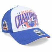 47 Brand - NHL Vit trucker Keps - Edmonton Oilers NHL Foam Champ Offside Dt White/Royal Trucker @ Hatstore