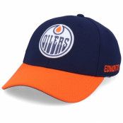 Adidas - NHL Blå flexfit Keps - Edmonton Oilers Coach Navy/Orange Flexfit @ Hatstore