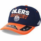 Adidas - NHL Blå flexfit Keps - Edmonton Oilers Locker Room Structured Navy Flexfit @ Hatstore