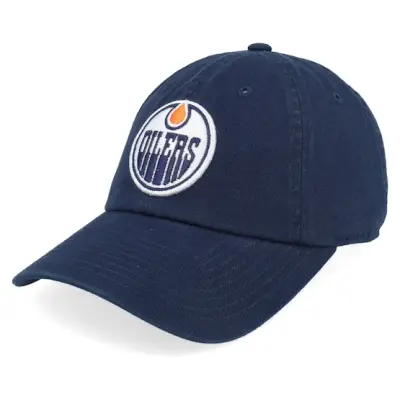 American Needle - NHL Blå unconstructed Keps - Edmonton Oilers Blue Line Navy Dad Cap @ Hatstore