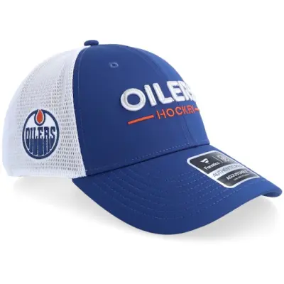 Fanatics - NHL Blå trucker Keps - Edmonton Oilers Auth Pro A Mesh Blue/White Trucker @ Hatstore