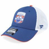 Fanatics - NHL Blå trucker Keps - Edmonton Oilers Authentic Pro Draft Podium Aviator Blue/White Trucker @ Hatstore