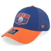 Fanatics - NHL Blå trucker Keps - Edmonton Oilers Meshback Blue/Dark Orange Trucker @ Hatstore