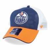 Fanatics - NHL Blå trucker Keps - Edmonton Oilers Revise Iconic Navy/Orange Trucker @ Hatstore