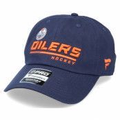 Fanatics - NHL Blå unconstructed Keps - Edmonton Oilers Authentic Pro Locker Room Dad Cap Navy Adjustable @ Hatstore