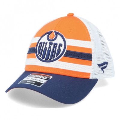 Fanatics - NHL Orange trucker Keps - Kids Edmonton Oilers NHL Draft Home Structured Orange/White Trucker @ Hatstore