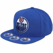 Mitchell&Ness - NHL Blå snapback Keps - Edmonton Oilers Vintage Hat Trick Blue Snapback @ Hatstore