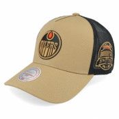 Mitchell&Ness - NHL Brun trucker Keps - Hatstore Exclusive x Edmonton Oilers Archaeo Tan/Black Trucker @ Hatstore