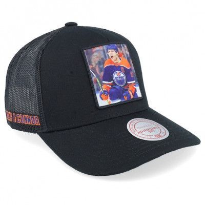 Mitchell&Ness - NHL Svart trucker Keps - Hatstore Exclusive x Edmonton Oilers Connor McDavid Black A-Frame Trucker @ Hatstore