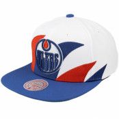 Mitchell&Ness - NHL Vit snapback Keps - Edmonton Oilers Vintage Sharktooth White/Blue Snapback @ Hatstore