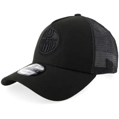 New Era - NHL Svart trucker Keps - Hatstore Exclusive x Edmonton Oilers 9FORTY Black A-frame Trucker @ Hatstore