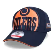 Outerstuff - NHL Blå adjustable Keps - Kids Edmonton Oilers Big-Face Precurved College Navy Adjustable @ Hatstore