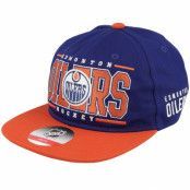 Outerstuff - NHL Blå snapback Keps - Kids Edmonton Oilers Logo Flatbrim Cap Blue/Orange Snapback @ Hatstore