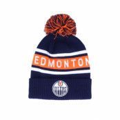 Mössa Edmonton Oilers Cuffed Knit Navy/Orange Pom - Adidas - Blå Tofs
