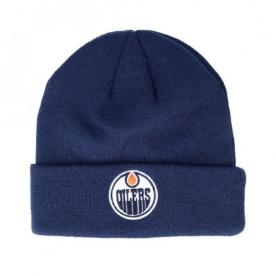 Outerstuff - NHL Blå cuff Beanie - Kids Edmonton Oilers Knit Collage Navy Cuff @ Hatstore