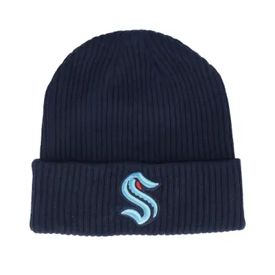 Fanatics - NHL Blå cuff Beanie - Seattle Kraken Core Beanie Navy Cuff @ Hatstore