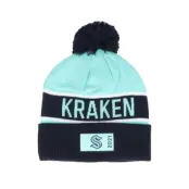 Fanatics - NHL Blå pom Beanie - Seattle Kraken Authentic Pro Game&Trai Navy/Icy Blue Pom @ Hatstore
