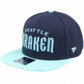 Fanatics - NHL Blå snapback Keps - Seattle Kraken Iconic Color Blocked Navy/Icy Blue Snapback @ Hatstore