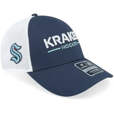 Fanatics - NHL Blå trucker Keps - Seattle Kraken Authentic Pro Rink Navy/White Trucker @ Hatstore