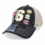 Fanatics - NHL Svart trucker Keps - NHL Original Six Refresh Unstructured Meshback Black Trucker @ Hatstore