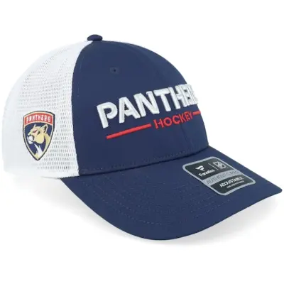 Fanatics - NHL Blå trucker Keps - Florida Panthers Authentic Pro Rink Navy/White Trucker @ Hatstore