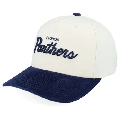 Mitchell&Ness - NHL Beige adjustable Keps - Florida Panthers Seafront 5p Classic Red Sand/Navy A-Frame Adjustable @ Hatstore