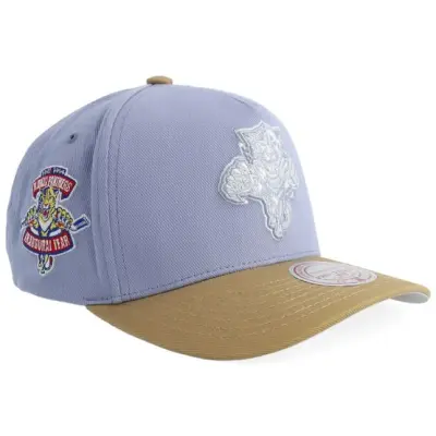 Mitchell&Ness - NHL Blå adjustable Keps - Florida Panthers Frosted Peak Pro Pinch Blue/Khaki A-Frame Adjustable @ Hatstore