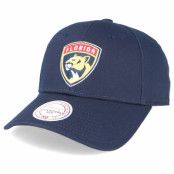 Mitchell&Ness - NHL Blå adjustable Keps - Florida Panthers Team Logo Cotton Low Pro Navy Adjustable @ Hatstore