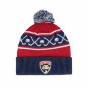 Outerstuff - NHL Blå pom Beanie - Kids Florida Panthers Face-off Cuff Beanie Navy/Red Pom @ Hatstore