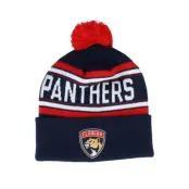 Outerstuff - NHL Blå pom Beanie - Kids Florida Panthers Jacquard Beanie Navy/Red Pom @ Hatstore