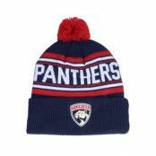 Outerstuff - NHL Blå pom Beanie - Kids Florida Panthers Jacquared Knit Pom College Navy Pom @ Hatstore