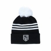 Adidas - NHL Svart pom Beanie - Los Angeles Kings 3-Stripe Cuffed Black Pom @ Hatstore