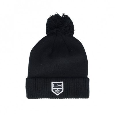Adidas - NHL Svart pom Beanie - Los Angeles Kings NHL Cuffed Beanie Black Pom @ Hatstore