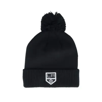 Adidas - NHL Svart pom Beanie - Los Angeles Kings NHL Cuffed Beanie Black Pom @ Hatstore