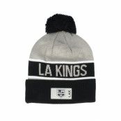 Fanatics - NHL Grå pom Beanie - Los Angeles Kings Authentic Pro Game&Train Stone Gray/Black Pom @ Hatstore