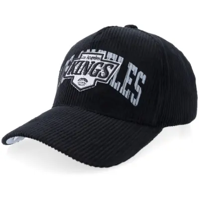 Mitchell&Ness - NHL Svart adjustable Keps - Los Angeles Kings Arch Stamp Pro Corduroy Black Adjustable @ Hatstore
