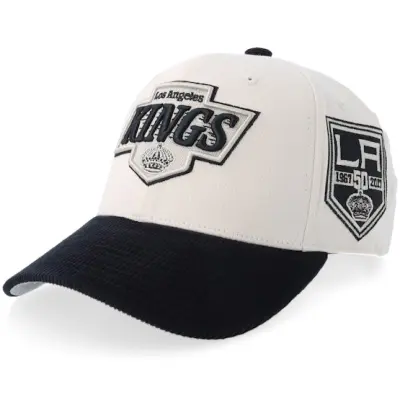 Mitchell&Ness - NHL Svart adjustable Keps - Los Angeles Kings Fall Corduroy Pro Off White/Black Adjustable @ Hatstore