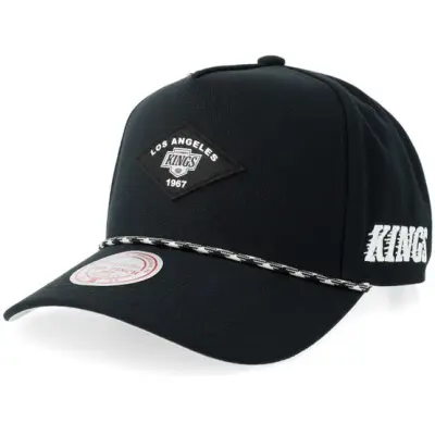 Mitchell&Ness - NHL Svart adjustable Keps - Los Angeles Kings Fine Print Pro Black Adjustable @ Hatstore