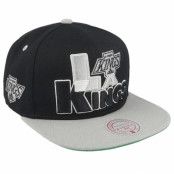 Mitchell&Ness - NHL Svart snapback Keps - Los Angeles Kings Text Stack 1 Vintage Black/Grey Snapback @ Hatstore