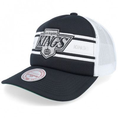 Mitchell&Ness - NHL Svart trucker Keps - Los Angeles Kings Sideline Vintage Black/White A-frame Trucker @ Hatstore