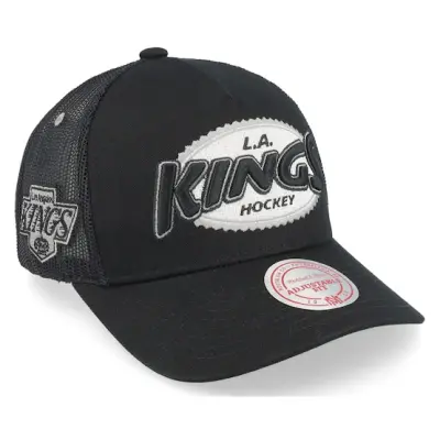 Mitchell&Ness - NHL Svart trucker Keps - Los Angeles Kings Team Seal Vintage Black Trucker @ Hatstore