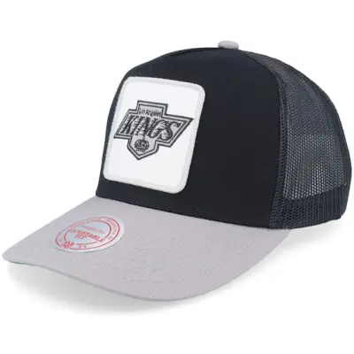 Mitchell&Ness - NHL Svart trucker Keps - Los Angeles Kings Truck It Vintage Black/Grey A-frame Trucker @ Hatstore