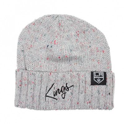 Mitchell&Ness - NHL Grå knit Beanie - LA Kings TC Heather Script Beanie @ Hatstore