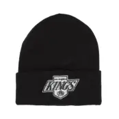 Mitchell&Ness - NHL Svart cuff Beanie - LA Kings Black Logo Beanie @ Hatstore