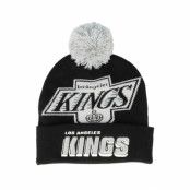 Mitchell&Ness - NHL Svart pom Beanie - Los Angeles Kings Punch Out Knit Black Pom @ Hatstore