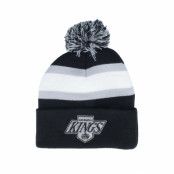 Mitchell&Ness - NHL Svart pom Beanie - Los Angeles Kings Stripe Knit Black Pom @ Hatstore