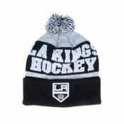 Outerstuff - NHL Svart pom Beanie - Kids Los Angeles Kings Puck Pattern Cuffed Black/Grey Pom @ Hatstore