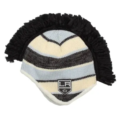 Reebok - NHL Svart pom Beanie - LA Kings Faceoff Mohawk Knit @ Hatstore